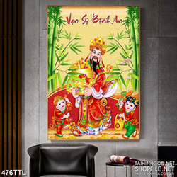 Tranh in uv cầu thần phúc vạn sự bình an