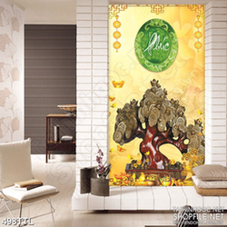 Tranh in treo tết chữ phúc giả thanh ngọc