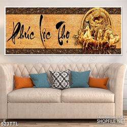 Tranh thư pháp phúc lộc thọ đón may mắn nghệ thuật