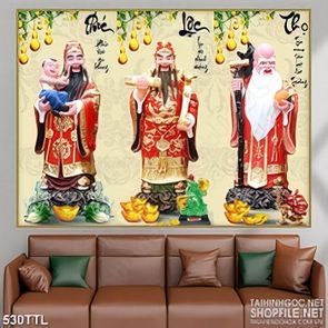 Tranh in canvas chúc phúc phúc lộc thọ