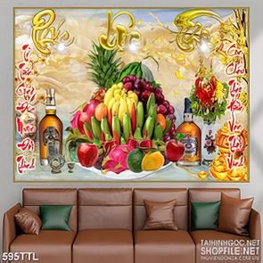 Tranh mâm ngủ quả phúc lộc thọ trang trí đón tết