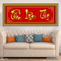 Tranh in uv phúc lộc thọ cung hỷ đón năm mới