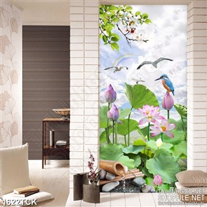 Tranh nghệ thuật sơn dầu hoa sen dưới những cánh hải âu Tranh nghệ thuật sơn dầu hoa sen dưới những cánh hải âu