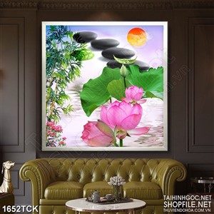 Tranh psd sơn dầu hoa sen hồng dưới ánh mặt trời Tranh psd sơn dầu hoa sen hồng dưới ánh mặt trời