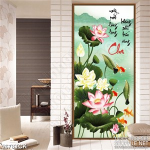 Tranh 3d những bông sen hồng bên đàn cá chép sơn dầu Tranh 3d những bông sen hồng bên đàn cá chép sơn dầu