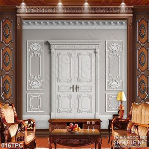 Tranh phào chỉ psd nghệ thuật cánh cửa màu khói sang trọng