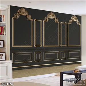 PSD tranh phào chỉ nghệ thuật bức tường họa tiết cổ điển