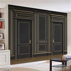 Tranh phào chỉ rèm màn psd những ô vuông trên cánh cửa