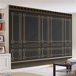 Tranh rèm màn decor trang trí những ô vuông trên tường đen