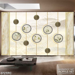 Tranh phào chỉ rèm màn psd những hình tròn dán tường