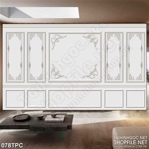 PSD tranh phào chỉ nghệ thuật bức tường trắng có ô vuông