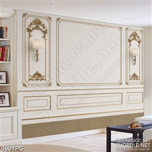 Tranh rèm màn decor trang trí hai chiếc đèn gắn trên bức tường