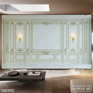 Tranh rèm màn decor trang trí chiếc đèn phát sáng trên tường