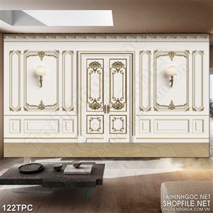 Tranh phào chỉ rèm màn psd chiếc đèn trên bức tường trắng