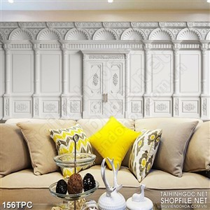 Tranh phào chỉ psd nghệ thuật tòa nhà trắng luôn đóng kín cửa