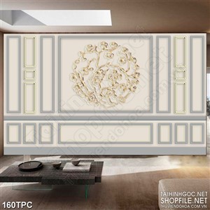 Tranh rèm màn decor trang trí cành hoa dáp vàng trên bức tường