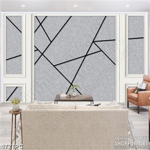 Tranh phào chỉ rèm màn psd đường chỉ đen trên bức tường xám