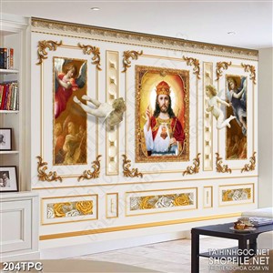 Tranh phào chỉ 5d đức vua uy dũng và những thiên thần có cánh