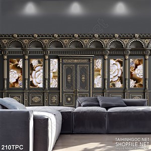 Tranh rèm màn decor trang trí những bông hoa trắng giả ngọc