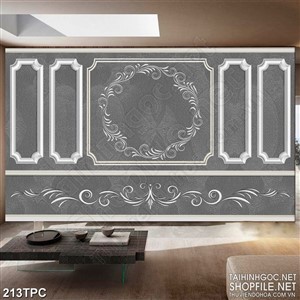 PSD tranh phào chỉ nghệ thuật hoa văn đơn điệu trên bức tường