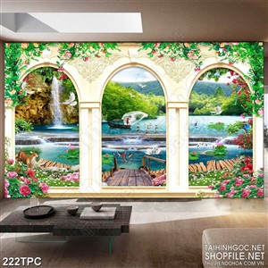 Tranh phào chỉ rèm màn psd ngư dân thả lưới đánh cá trên sông