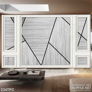 Tranh phào chỉ 5d bức tường màu xám khói với nhiều mãnh ghép