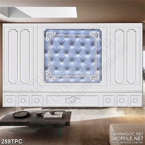 Tranh phào chỉ 5d bức tường màu xám khói họa tiết cổ điển