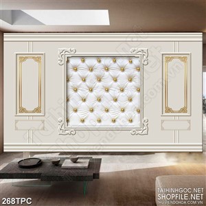 PSD tranh phào chỉ bức tường đính ngọc trai vàng nghệ thuật