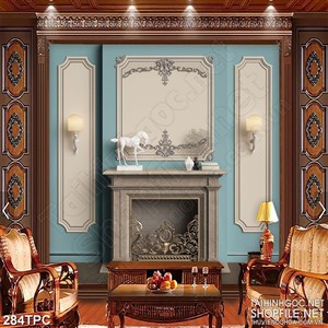 Tranh phào chỉ 5d chú ngựa bạch đúc thạch cao trên kệ sách