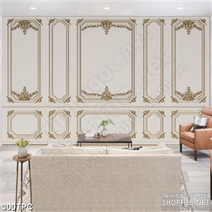 Tranh rèm màn decor bức tường cổ điển nhiều họa tiết trang trí