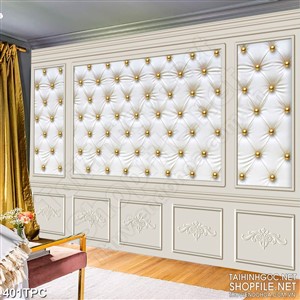 Tranh phào chỉ psd nghệ thuật ngọc trai vàng đính trên bức tường