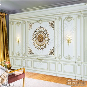 PSD tranh phào chỉ nghệ thuật họa tiết hoa mặt trời đúc vàng