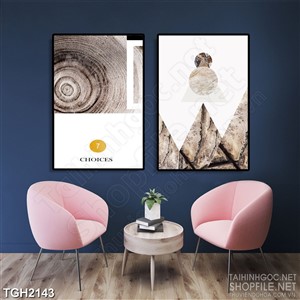 Tranh ghép in 3d những ngọn núi trọc dưới ánh trăng sáng