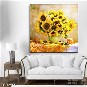 Tranh ghép decor những bông hoa hướng dương khoe sắc