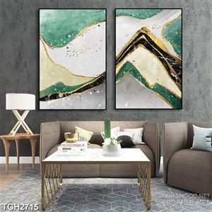 Tranh ghép decor những mãng màu được lồng ghép vào nhau