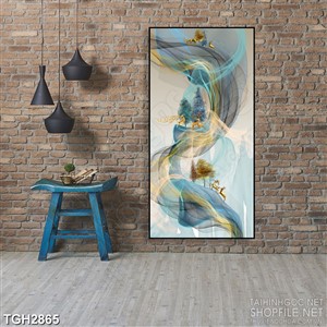 Tranh ghép nghệ thuật những chú hươu trên làn màu huyền ảo