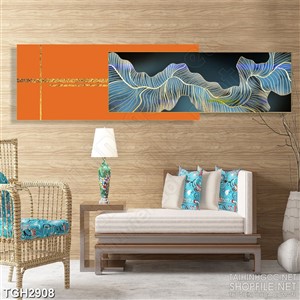 Tranh ghép in 5d dãi màu uốn lượn lơ lững trên không trung