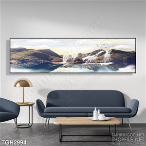 Tranh ghép in 3d những con thác chảy trên đỉnh núi xuống