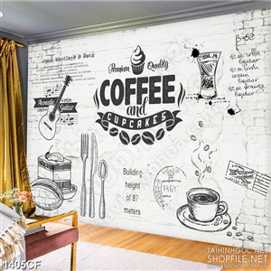 Tranh cà phê decor những bức họa đen trắng trên tường cổ điển