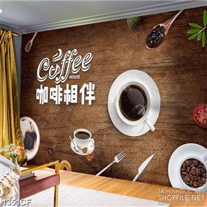Tranh cà phê dán tường những tách cà phê đen nóng thơm ngon