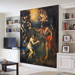 Tranh công giáo lễ rữa tội cùng muôn dân treo tường