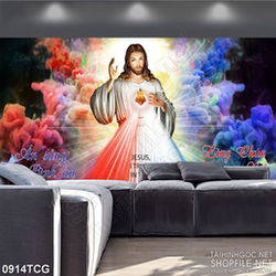 Tranh công giáo 3d ân sủng bình an lòng chúa thương xót