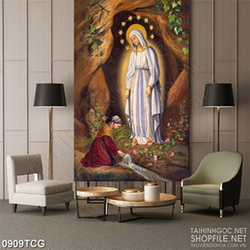 Tranh công giáo con dân cảm ơn đức mẹ Maria đại lượng