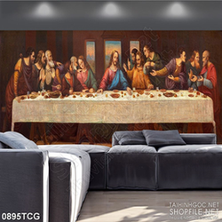 Tranh công giáo tiệc ly 12 tông đồ trong nhà thờ in uv