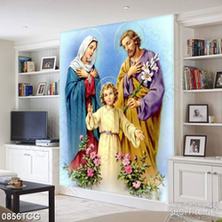 Tranh công giáo gia đình thánh Jesus cầu nguyện psd