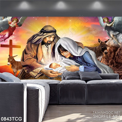 Tranh công giáo niềm hạnh phúc của chúa Jesus dán tường