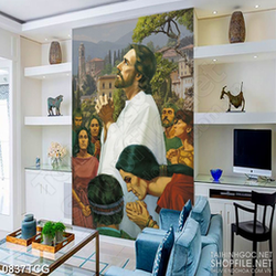 Tranh công giáo đức chúa cầu nguyện cùng con dân 3d