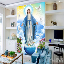 Tranh công giáo đức mẹ Maria ban an lành đến muôn dân