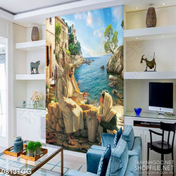 Tranh công giáo chúa Jesus ban phước lành treo tường