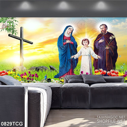 Tranh công giáo gia đình thánh Jesus  in uv treo tường